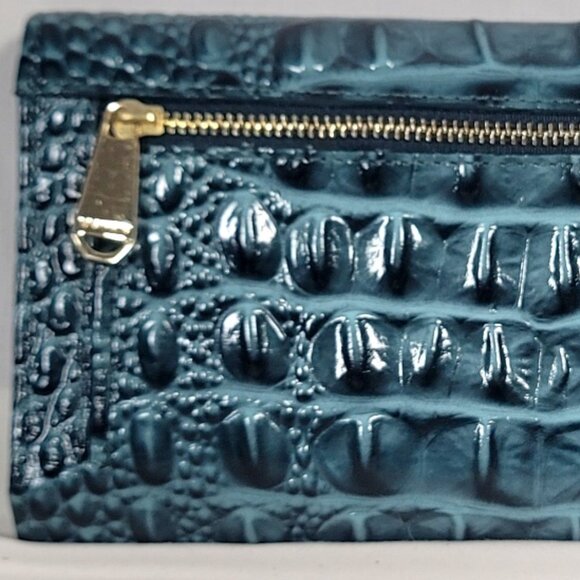 2 pc. BRAHMIN IVY GREEN ELISA LEATHER SHOULDER BAG/PURSE-CHECKBOOK WALLET SET - Picture 13 of 14